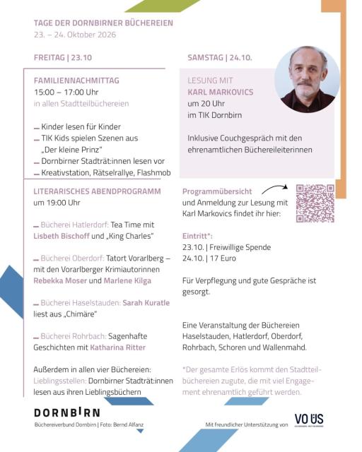 Flyer Tage der Dornbirner Büchereien